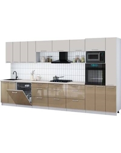 Кухонный гарнитур Интерлиния Мила Gloss 3.9-ПМ1