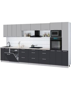 Кухонный гарнитур Интерлиния Мила Gloss 3.9-ПМ1