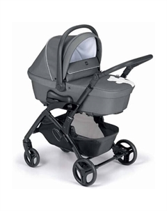 Универсальная коляска Tris Fluido Easy (3 в 1, белый медвежонок, антрацит-черный) Cam