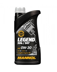 Масло моторное 7730 Legend 504/507 SAE 0W-30 API SN 1л Mannol