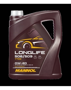 Масло моторное 7722 LONGLIFE 508/509 SAE 0W-20 API SP (RC) ESTER 5л Mannol