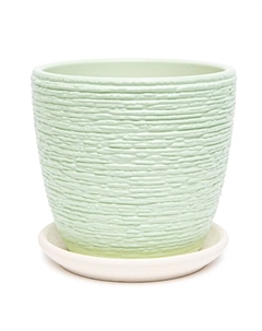 Горшок бетон.Флер 9см зеленый крокус , 8,7х9,4х9,4 Композит