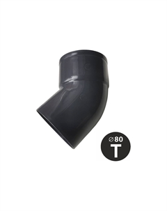 Отвод водосточной трубы 45г 80мм серый Variform north