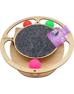 Игрушка для кошек Круг с шариками и когтеточкой из ковра 147260 Glory life