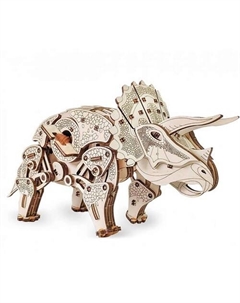 Деревянный конструктор 3D Динозавр Трицератопс Ewa eco-wood-art