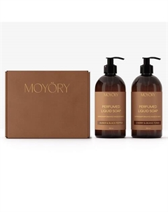 Подарочный набор парфюмированного жидкого мыла Amber&Black pepper и Cherry&Beans tonka 1000 Moyöry