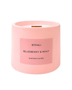 Свеча ароматическая "Черника и Мята" с деревянным фитилем в камне 120 Bykali