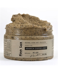 Скраб антицеллюлитный для тела кофейный антицеллюлитный "Arabica coffee, salt" 250 Finnlux