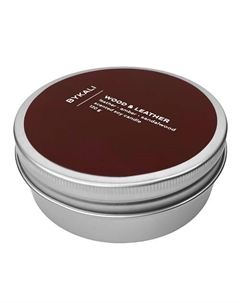 Свеча ароматическая "Кожа и древесина" в банке с крышкой 120 Bykali