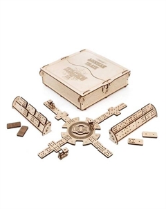 Деревянный конструктор 3D настольная игра Домино Мексиканский поезд Ewa eco-wood-art