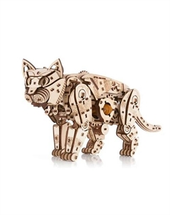 Деревянный конструктор 3D Механический Кот (Кошка) Ewa eco-wood-art