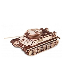 Деревянный конструктор 3D Танк Т-34-85 механический Ewa eco-wood-art