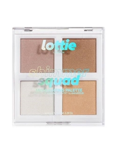 Палетка пудровых хайлайтеров Shimmer Squad Lottie london