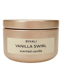 Свеча ароматическая "Ванильный вихрь" с деревянным фитилем в металлической банке 50 Bykali