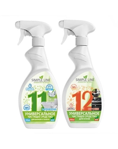 Набор средств для уборки дома (средство от известкового налета+ антижир) 1000 Simple line