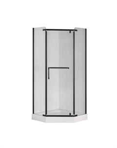 Душевое ограждение Taliente TA-09093CB, 180×90 см, прозрачное, пентагональное, 6 мм, черный