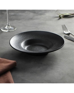 Тарелки для пасты Carbon, набор 2 шт., d=21 см, фарфор, чёрные Magistro