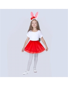 Карнавальный костюм «Зайка с бантиком», ободок, юбка красная, 3-7 лет Страна карнавалия