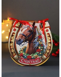 Деревянная копилка для денег «Подкова. Счастья», для купюр, монет, 18×18.5×7 см Хорошие сувениры