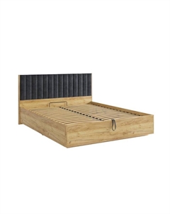 Кровать двуспальная «Адам», с подъёмным механизмом, 1600×2000 мм, цвет дуб крафт золотой/грей алькантара велюр Мебельсон