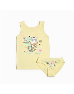 Комплект для девочки (майка, трусы), жёлтый, рост 116-122 см Luneva