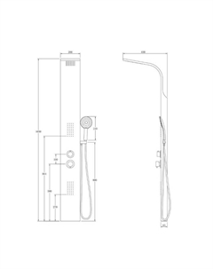 Душевая система Taliente ТА-G-S02C, 1650×200 мм, гидромассаж 4 ф., без излива, хром