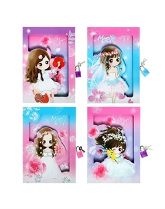 Записная книжка в подарочной коробке, на замочке, А6, 45 листов, линия "Аниме", МИКС Calligrata