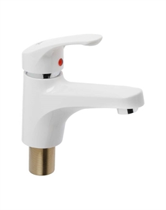 Смеситель для раковины ZEIN Z3655, однорычажный, высота излива 9 см, ABS-пластик, белый Zein