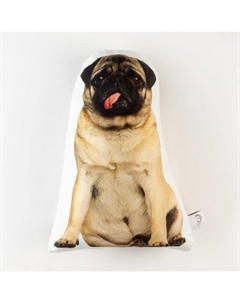 Подушка декоративная «Мопс» 29×40 см, велюр, 100% п/э Этель