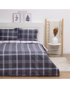 Постельное бельё дуэт Square gray, сатин Lovelife