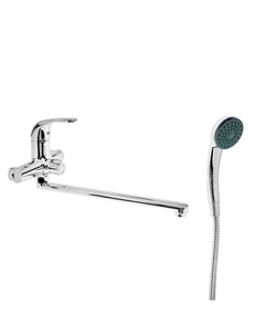 Смеситель для ванны Accoona A7113, однорычажный, излив 33 см, с душевым набором, хром