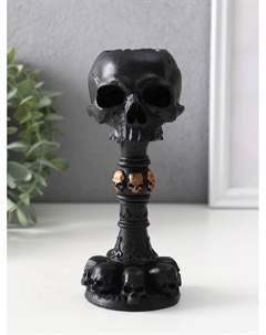 Подсвечник на 1 свечу «Череп на ножке», 16×6.5×7.5 см, чёрный Хорошие сувениры