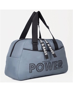 Сумка спортивная на молнии, наружный карман, средний размер, цвет серый Сакси