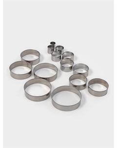 Форма для печенья «Круг», набор 14 шт., d=2.4-11.5 см, h=3 см, нержавеющая сталь Доляна