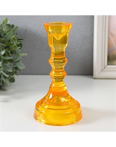 Стеклянный подсвечник на 1 свечу «Кристоф», оранжевый, 6.5×8.5 см, МИКС Evis