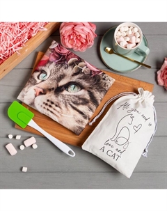Набор подарочный «» Flower cat: полотенце 40×73 см, лопатка Этель