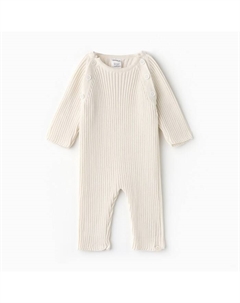 Комбинезон вязаный, р.80-86, молочный Крошка я