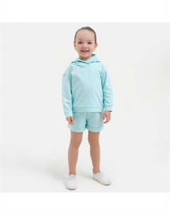 Костюм детский (толстовка, шорты) «Basic line», рост 122-128, цвет бирюзовый Kaftan