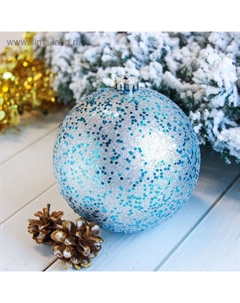 Ёлочный шар «Мега», d=15 см, гигант, серебристо-голубой Зимнее волшебство