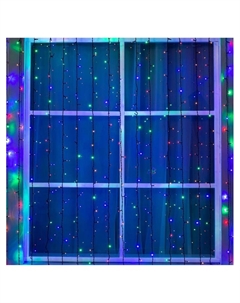 Гирлянда «Занавес» 2×6 м, IP44, УМС, тёмная нить, 1440 LED, свечение мульти, 220 В Luazon lighting