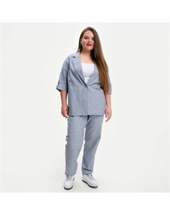 Пиджак женский plus-size, размер 52, цвет голубой Mist