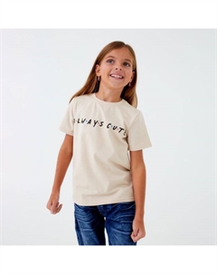 Футболка для девочки : Cute, бежевая, размер 30, рост 98-104 см Kaftan