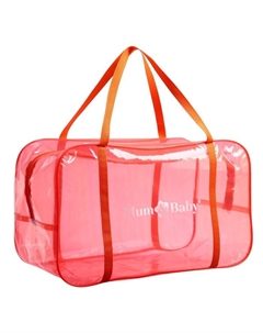 Сумка в роддом, размер 30х50х25 см, цветной ПВХ, цвет прозрачный/оранжевый Mum&baby