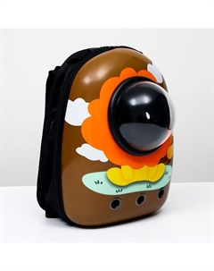 Рюкзак для переноски кошек и собак «Лев», с окном, 32×25×42 см, коричневый Пижон