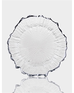 Тарелка «Сияние», d=27 см, серебристая отводка, стекло, прозрачная Magistro