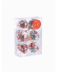 Ёлочные игрушки «Льдинка - звёзды в снегу», шары новогодние, d=6 см, набор 6 шт., прозрачный Зимнее волшебство