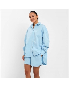 Костюм женский (рубашка, шорты) : Oversize цвет голубой, размер 44 Minaku