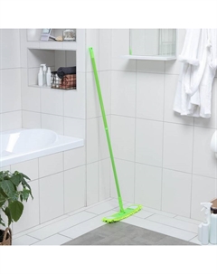 Швабра для мытья пола плоская, насадка из микрофибры 38×8 см, гибкие края, телескопическая ручка 80-120 см Доляна