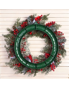 Венок новогодний d=40 см «. Уютная сказка» декор полосатые ленты, шишки Зимнее волшебство