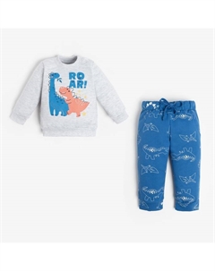 Комплект: джемпер и брюки "Dino", рост 68-74 см, цвет серый/синий Крошка я